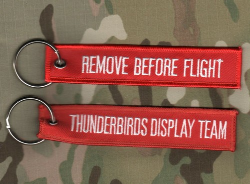 USAF THUNDERBIRDS DISPLAY TEAM REMOVE BEFORE FLÜGHT PILOT 2 KEYRING KEY RING