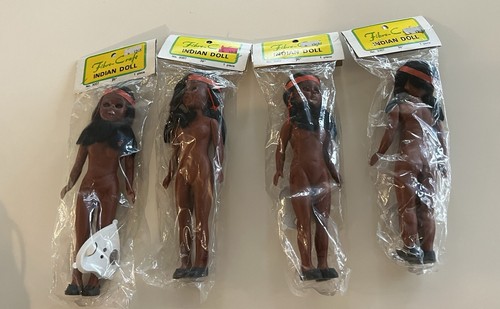NATIVE SHOES Lot Of 4 Fibre Craft Native American Indian Doll NEW Sealed 7.5" No. 3007