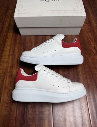 ALEXANDER MCQUEEN (OVERSIZED SNEAKER) Alexander McQueen Oversized White Red Sneakers   Size 38AM 8W US   SHIPS ASAP