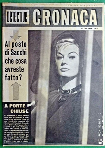 ANITA EKBERG  NEWS MAGAZINE WEEKLY DI ATTUALITA' N.11 del 1961 RIF.7783