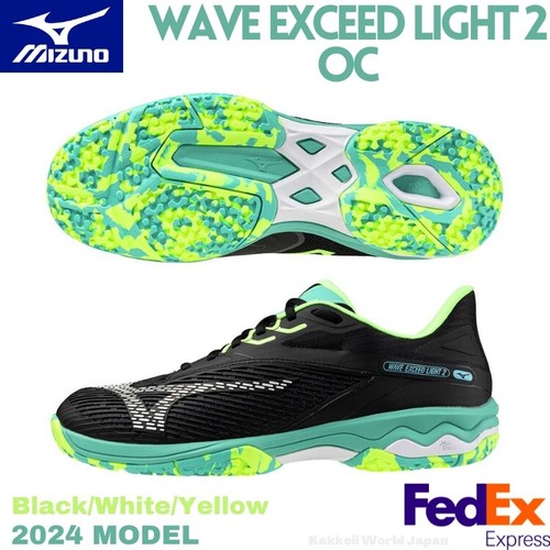 MIZUNO Tennis Shoes WAVE EXCEED LIGHT 2 OC Black White Yellow 61GB2317 46 NEW!!