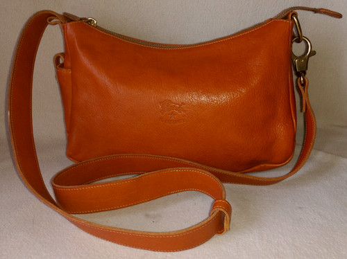 IL BISONTE ITALY COGNAC LEATHER CROSSBODY SHOULDER HANDBAG