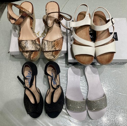 sandali scarpe da donna lotto stock pz. 4 vari colori Tg. 36 37 38