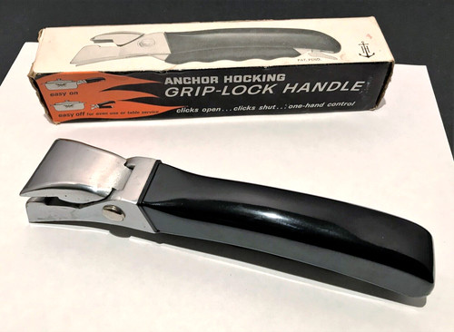 Vintage Anchor Hocking   7 1 2" Grip Lock Handle   New  Stock NOS