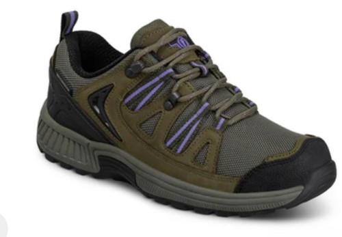 Orthofeet Shoes Womens 8 X Wide Khaki Moravia Hiking Waterproof Sneakers Box