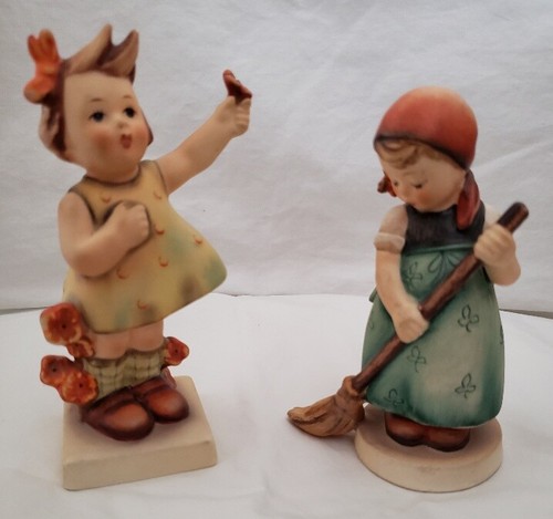 Figurine Goebel Hummel SPRING CHEER # 72 (raro) & LITTLE SWEEPER # 171 TMK 3 