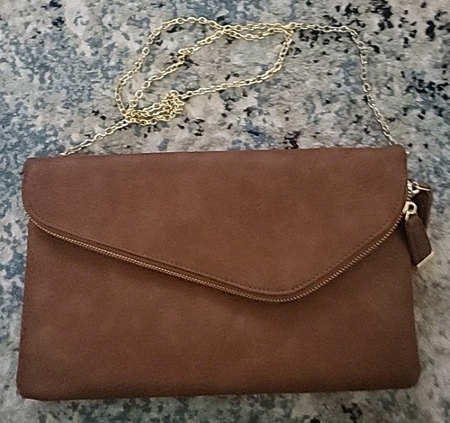 Borsa a tracolla Urban Expressions Stella Vegan pelle marrone pochette 12"x71 2"