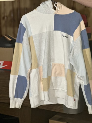 Supreme Patchwork Hooded Sweatshirt Hoodie   Large