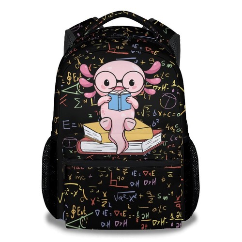 BOYY Axolotl Backpack for Boys Girls  16 Inch Black Backpacks for School Travel  C...