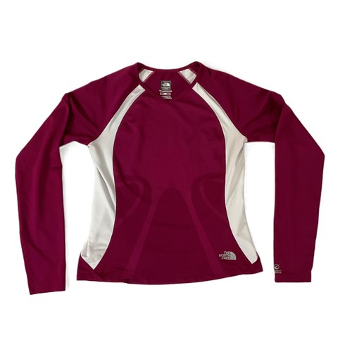 NEW The North Face Womens Small Athletic Long Sleeve Color Block V Neck Shirt