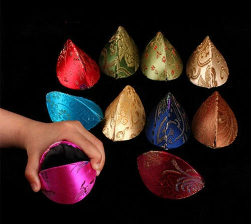 100P Chinese STYLE SILK FORTUNE COOKIE COIN PURSE Colorful Case Squeeze Ring Bag