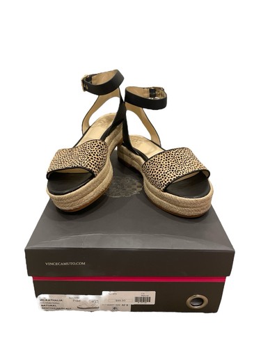Sandali alla caviglia Vince Camuto Kathalia stampa animalier espadirlle taglia 7 5 nuovi