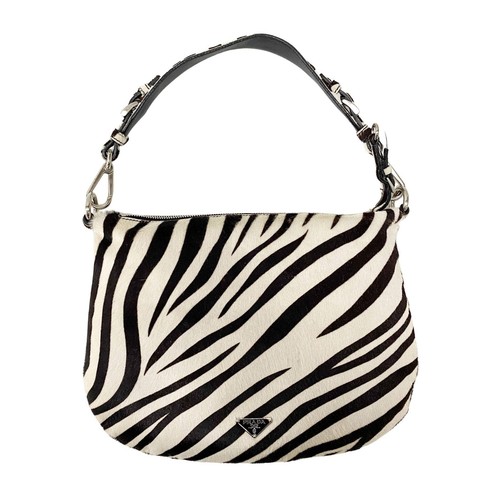 KUHO PRADA Zebra Print Calf Hair Shoulder Bag