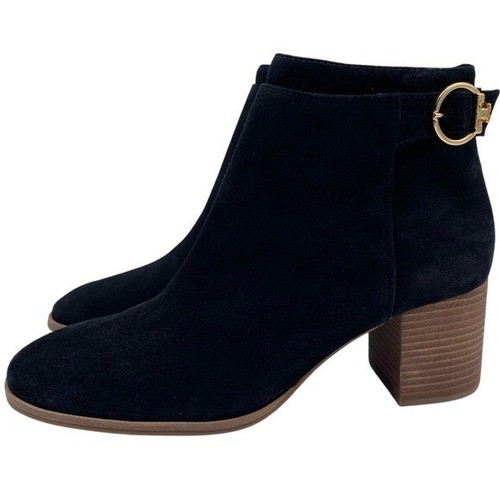 Scarpe da donna Tory Burch stivaletti Sofia taglia 8 pelle nera scamosciata tacco designer