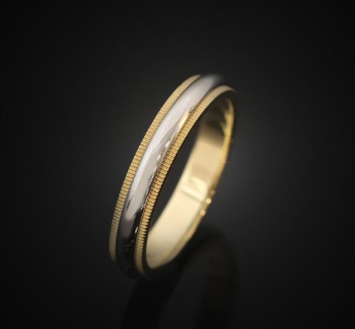 TIFFANY & CO. Anello Tiffany & Co 18 carati Milgrain Combo oro giallo 18 carati platino 21 misura 4 mm