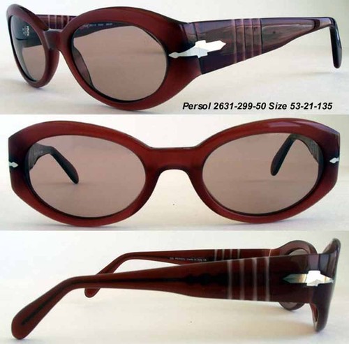 Brand New Persol Glass Lens 2631 299 50 Salmon Frame with Light Rose Lenses
