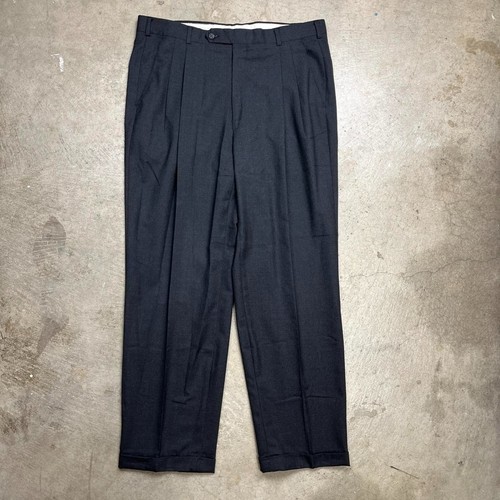 Pantalone plissettato Burberrys vintage anni 80 lana grigio uomo 38 talon