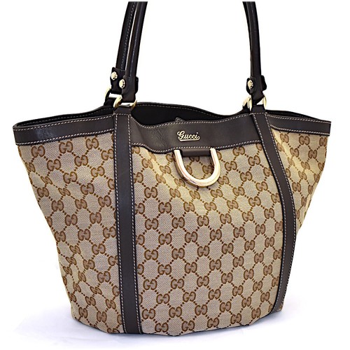Gucci Tote Bag GG Canvas 211982 Canvas Leather Women s Beige Brown G Hardware