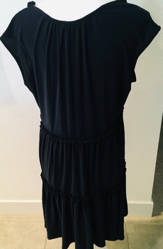 VETEMENTS A.N.A. Abito donna XXL senza maniche nero con cravatta davanti in maglia NUOVO