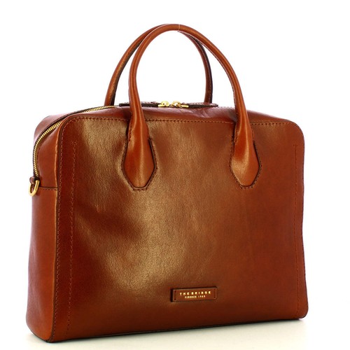 NEW The Bridge   Fiona Marrone Laptop Briefcase   04206401   MARRONE 14 ORO AUTH