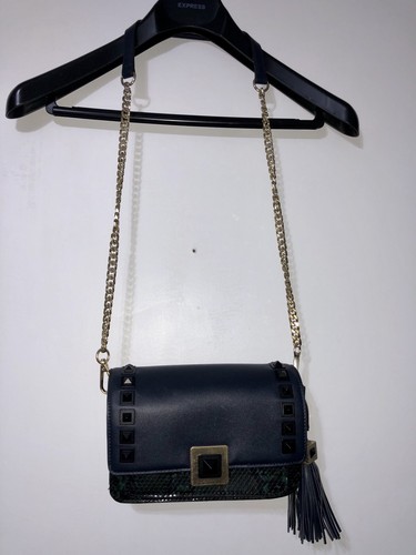 ZARA faux croc studded handbag with chain strap