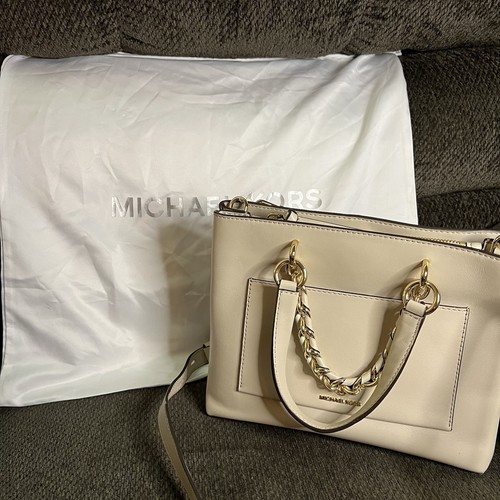 Nuova borsa messenger Michael Kors Cece piccola catena in sabbia chiara