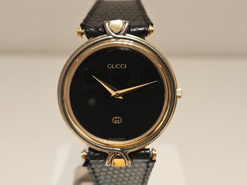 OROLOGIO VINTAGE LUSSO SVIZZERO UOMO DONNA BICOLORE QUARZO PLACCATO ORO "GUCCI" 4500