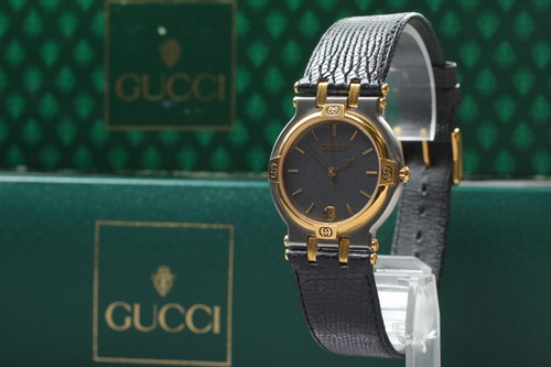 [Quasi Come Nuovo] Orologio Vintage Gucci 9000M Quadrante Nero Uomo Quarzo dal GIAPPONE