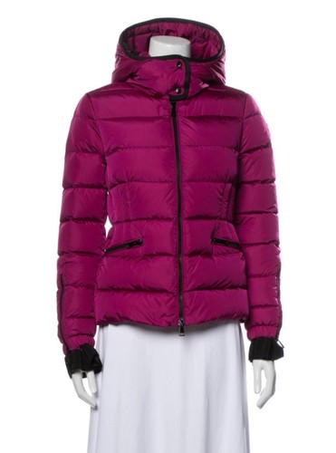 MONCLER piumino donna con cappuccio nylon Betula patchato zip rosa taglia 0