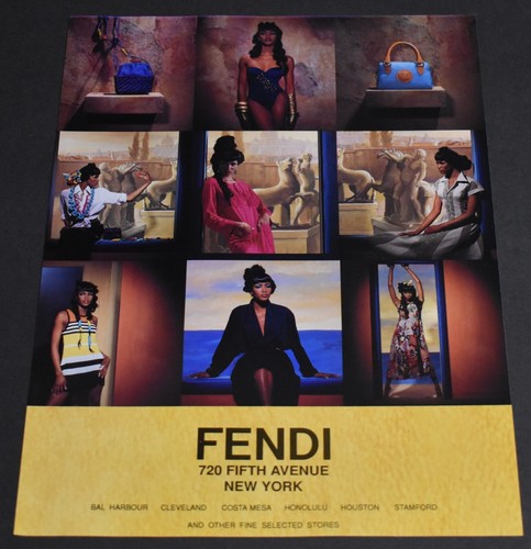 1992 Stampa Pubblicità Sexy Moda Bruna Femminile Fendi Vestito Beauty 5th Ave New York