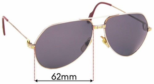 CARTIER GLASSES SFx Replacement Sunglass Lenses fits Cartier Vendome Santos   62mm Wide