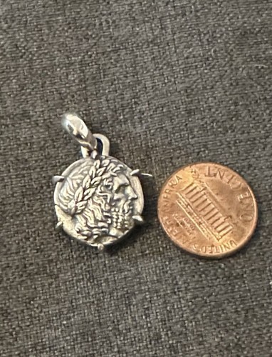 Ciondolo amuleto David Yurman Petrvs Zeus Giove super raro argento greco romano EY