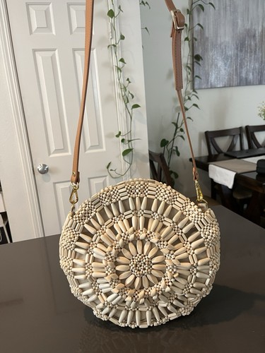 HARDGRAFT Aranaz Sunburst Round Bag handwoven beaded bag by Aranaz