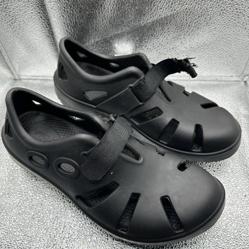 OOFOS Oocandoo Size Men 7 Women 9 Black Recovery Sandals Shoes Please Read Desc