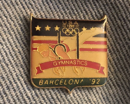 Gymnastics Olympic Pin~Rings~1992 Barcelona Summer Games ~ USA Team~Fundraising