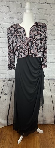 ALEX EVENINGS Alex Evening Jacketed Sleeveless Floor Length Dress size 12