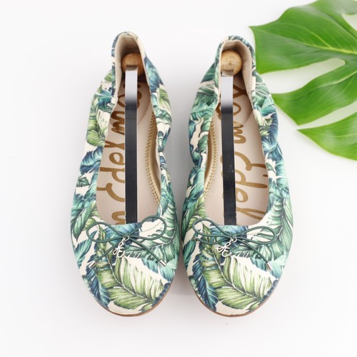 Scarpa Sam Edelman donna Felicia Ballet flat taglia 10 verde tropicale botanica fiocco