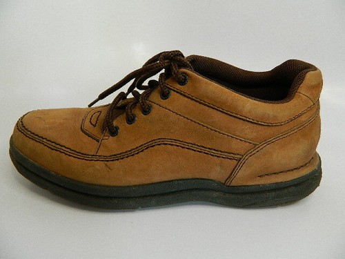 Mens Rockport Brown Tan Leather Upper Oxford Shoes Size 8.5W