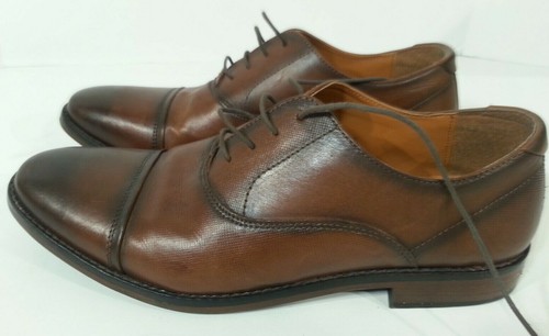 Scarpe Steve Madden Finnch 247 Cognac marrone uomo eleganti taglia 10 tomaia in pelle