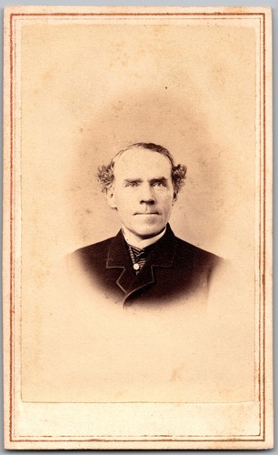 RENS ORIGINAL Antique CDV Circa 1860s M. Kertson Handsome Man In Suit Newark NJ