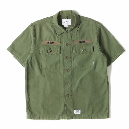 WTAPS DOUBLE TAPS SHIRT SIZE: S COTTON SATIN MILITARY SHORT SLEEVE U BEEG 0