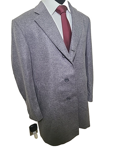 Ermenegildo Zegna Trofe Men SZ L Gray Long Sleeve Cashmere Overcoat Jacket Italy