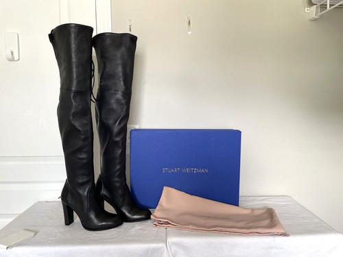 Stuart Weitzman Highland Boots in stretch nappa leather   Size 5 1 2 (worn once)