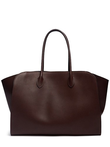 The Row   Marlo 17 saddle leather tote bag   Chestnut