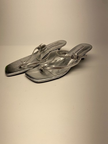 Steve Madden sandalo donna Jessa punta quadrata gattino argento taglia 8 5