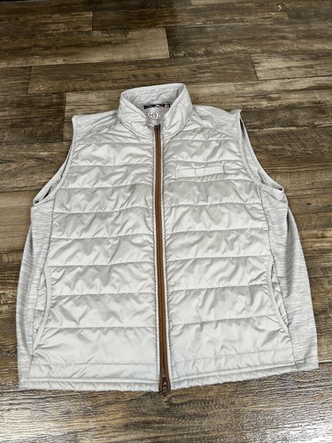 ESSENTIALS RLX Ralph Lauren Puffer Vest Mens XXL Full Zip Gray Stretch Performance N4