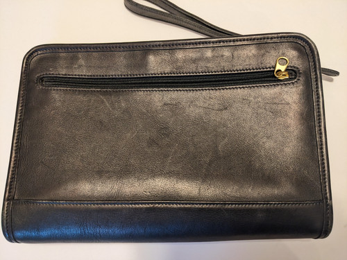 COACH Vintage M6M 9833 Pochette da polso unisex in pelle nera 10 pollici x 7 pollici x 2 pollici USA