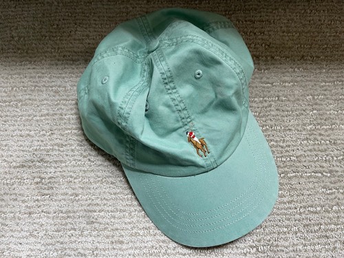 Polo Ralph Lauren Mens Green Hat Cap Adjustable Leather Strap NWT