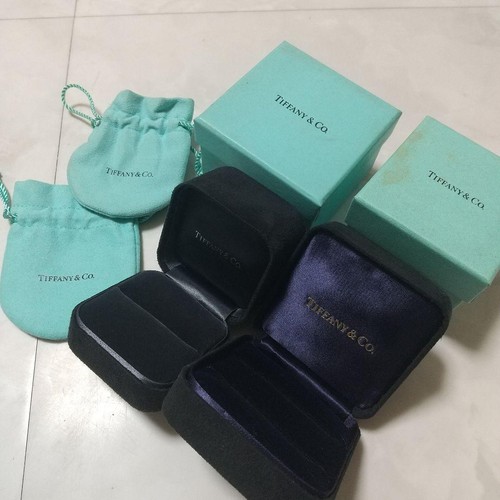 TIFFANY & CO. Anello Tiffany scatola vuota coulisse set conservazione gioielli LOTTO regalo blu mzmr A