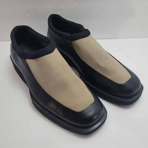 Vintage Jordan Loafers Dress Shoes Size 13 Two3 Vibram Italy Black Tan Canvas